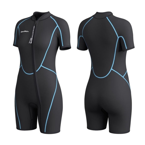 Sea Skin Womens Wetsuit 3mm Shorty with Front Zipper - Picture 1 of 4